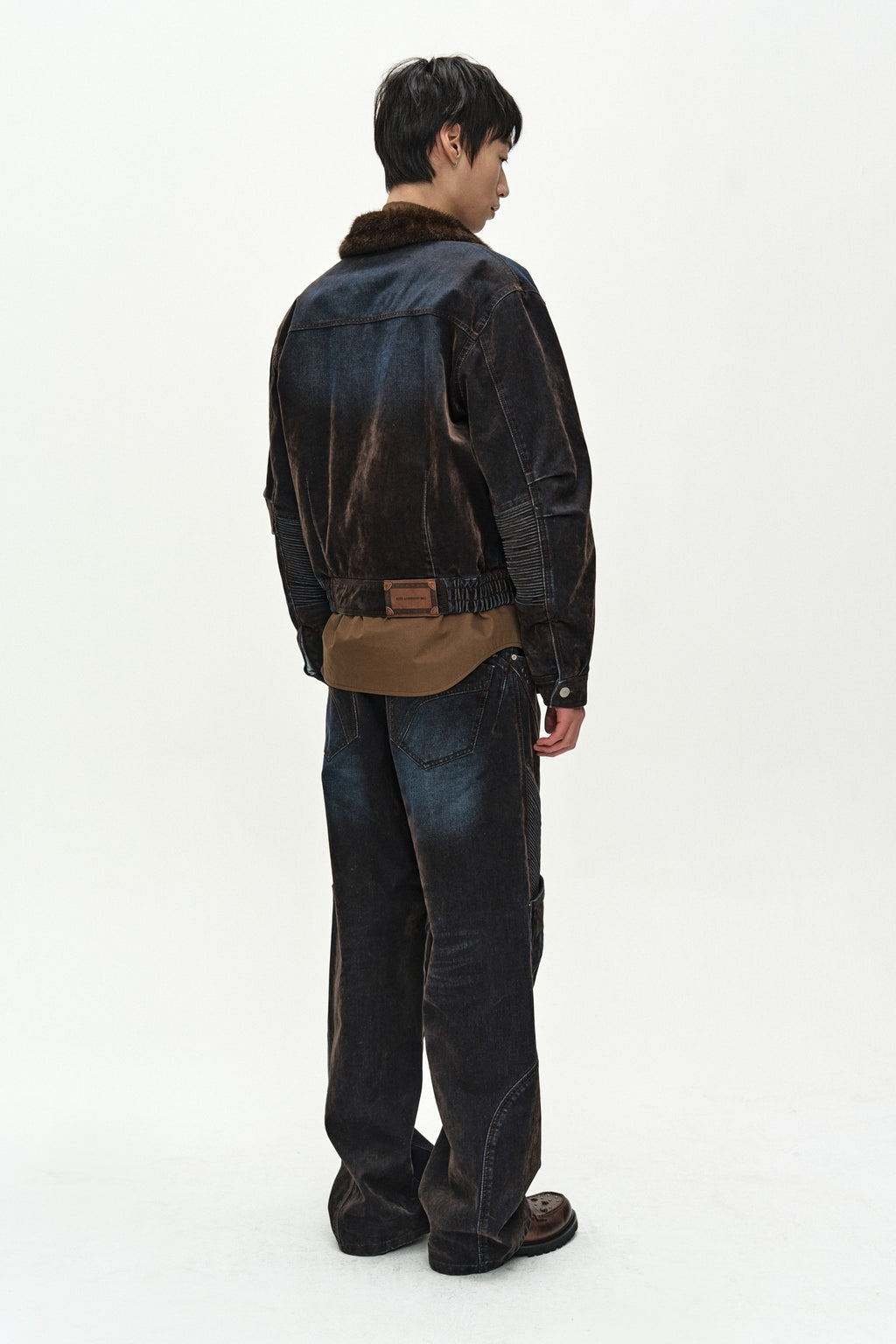 Andersson Bell - Unisex Padded Denim Bomber Jacket (Brown/Blue) product image 5 | TRAB K-Fashion Australia