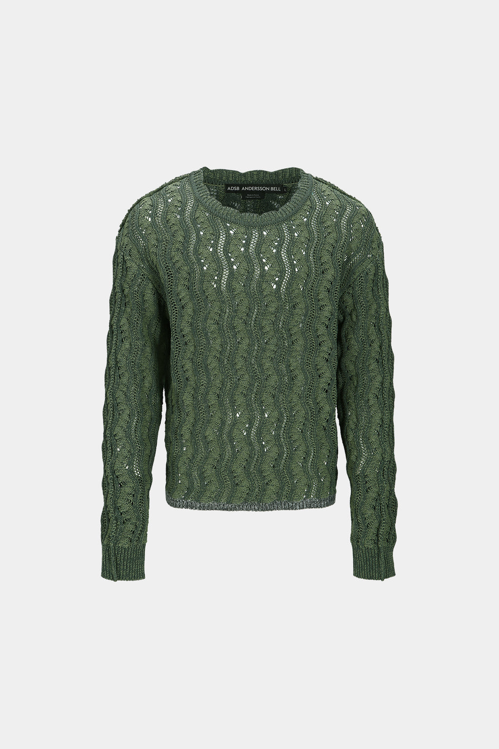 Andersson Bell - Two Tone Wave Crew-Neck Sweater (Khaki) product image 6 | TRAB K-Fashion Australia