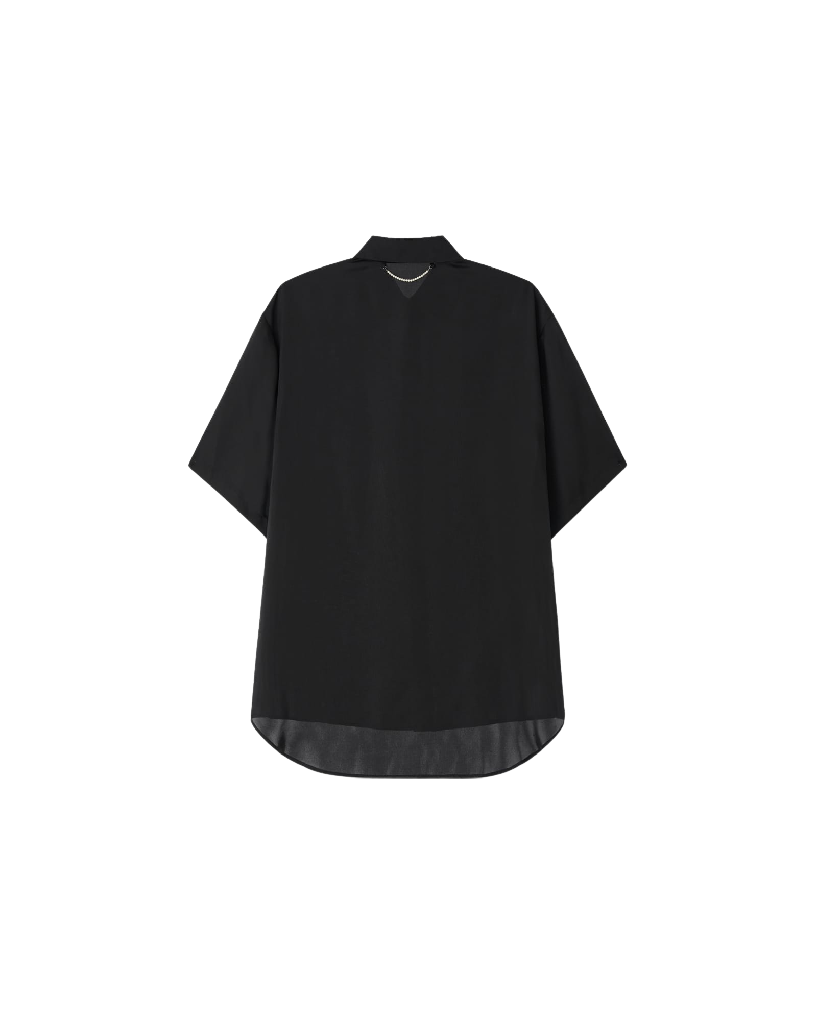 Kimhe Kim - Pearl Label Oversized Satin Shirt (Black) product image 2 | TRAB K-Fashion Australia