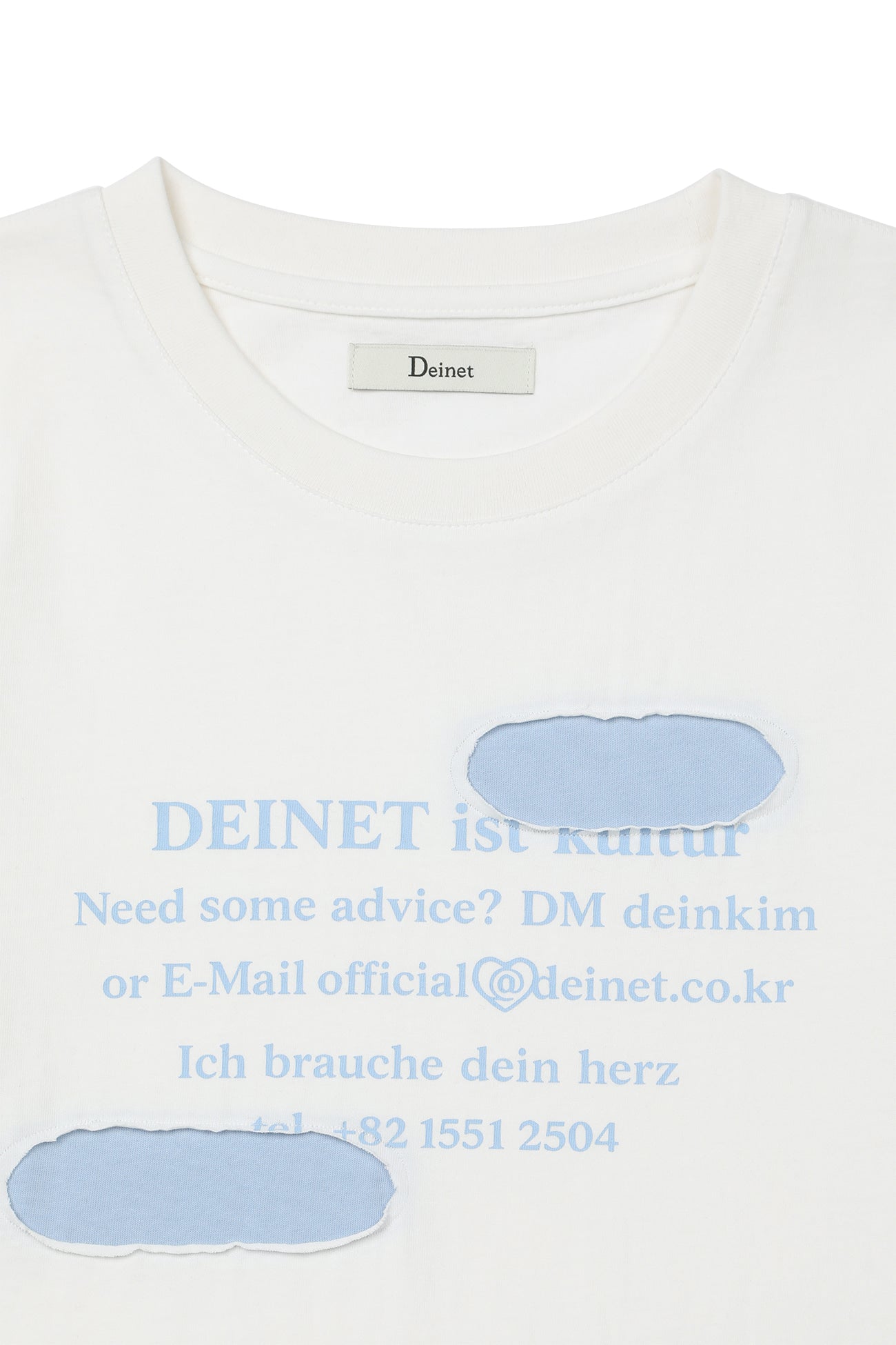 Deinet - Patched Lettering T-Shirt (White) product image 3 | TRAB K-Fashion Australia