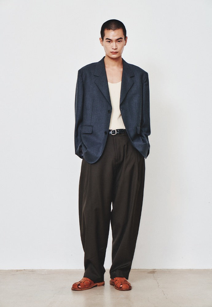 Art if acts - Wool Side Two Tuck Pants (Khaki) product image 1 | TRAB K-Fashion Australia