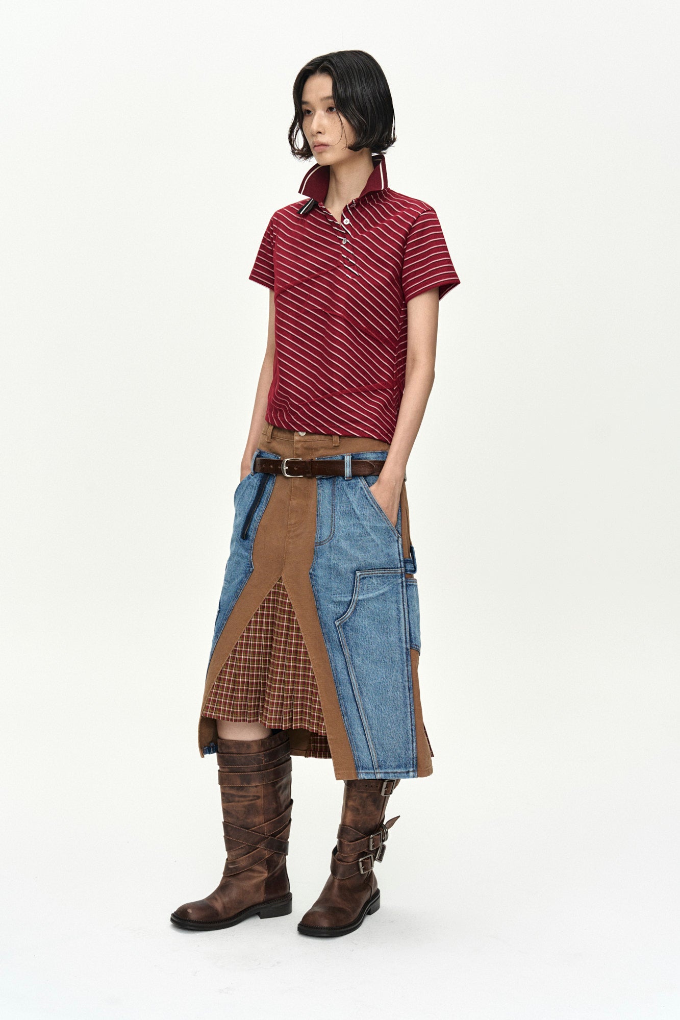 Andersson Bell - Carpenter Deconstructed Pleats Skirt (Hamilton Brown) product image 8 | TRAB K-Fashion Australia