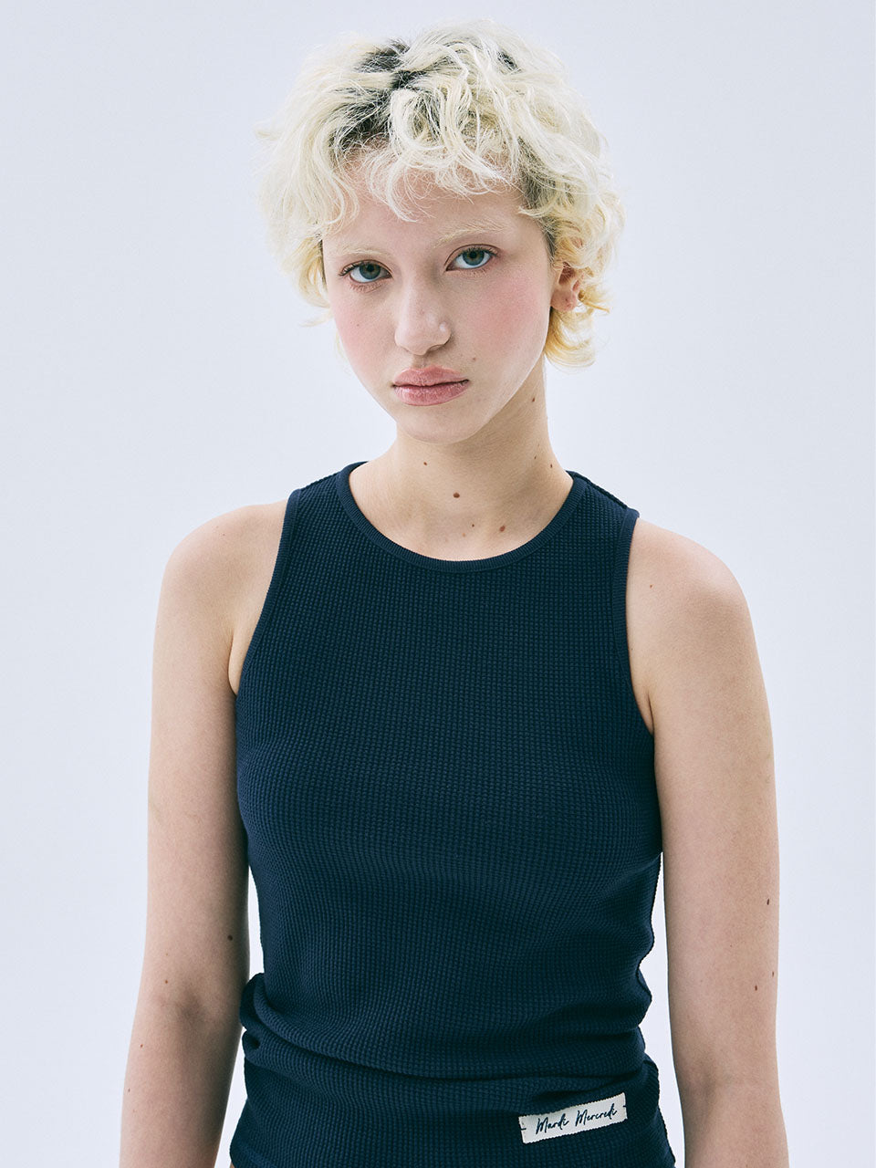 Mardi Mercredi - Waffle Basic Tank (Navy) product image 1 | TRAB K-Fashion Australia