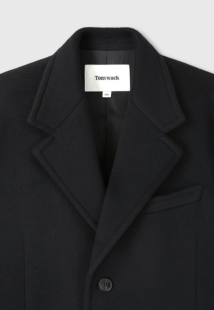 Tonywack - Cashmere Single-Breasted Tailored Wrap Coat (Dark Navy) product image 10 | TRAB K-Fashion Australia