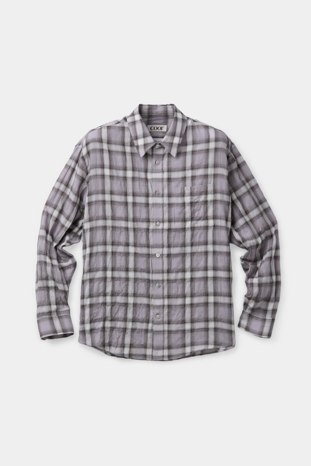 Coor - Seersucker Ombre Checkered Shirt (Purple) product image 1 | TRAB K-Fashion Australia