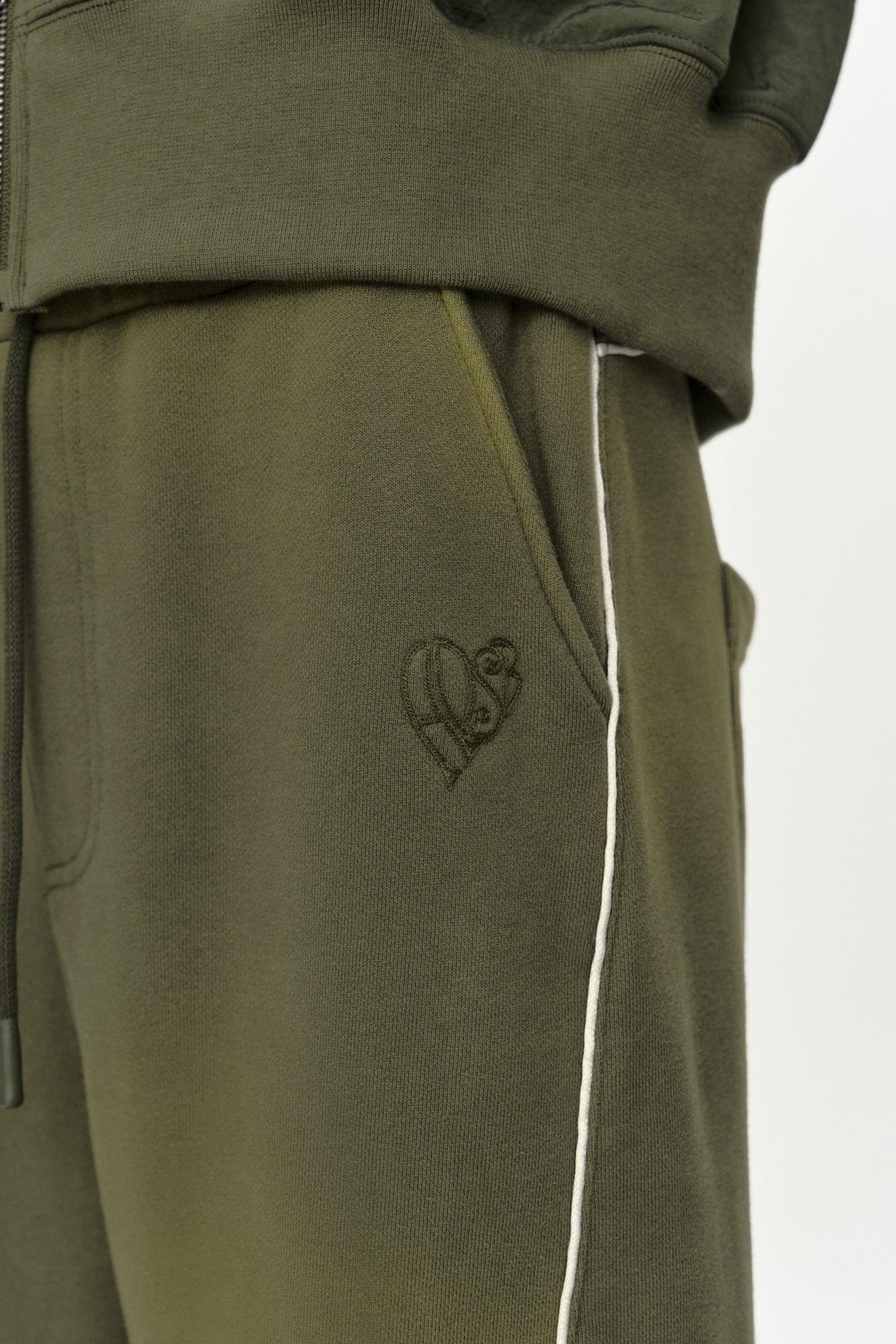 Andersson Bell - Unisex Piping Line Dyed Sweat Pants (Khaki) product image 7 | TRAB K-Fashion Australia