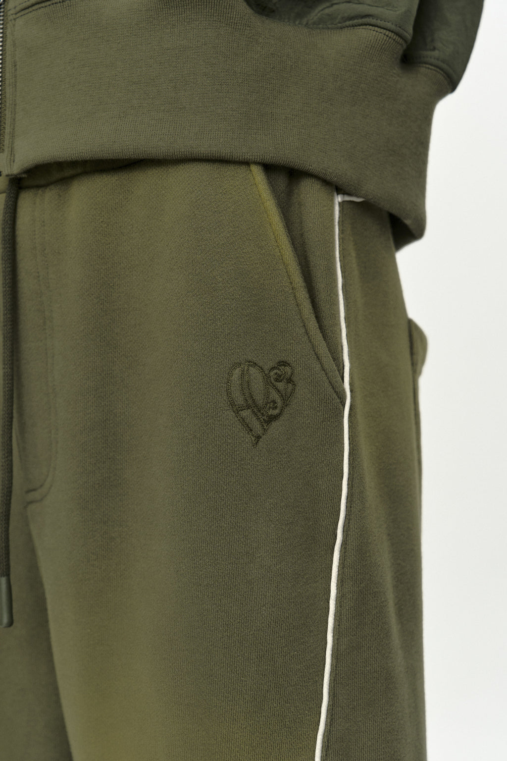 Andersson Bell - Unisex Piping Line Dyed Sweat Pants (Khaki) product image 7 | TRAB K-Fashion Australia