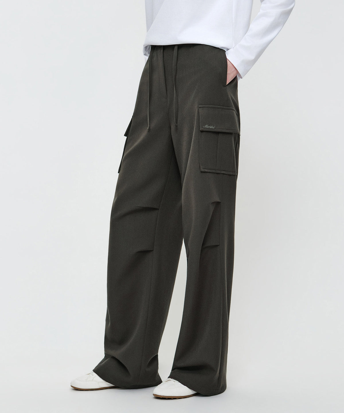 Marithe & Francois Girbaud - Parachute Cargo Pants (Gray Khaki) product image 1 | TRAB K-Fashion Australia