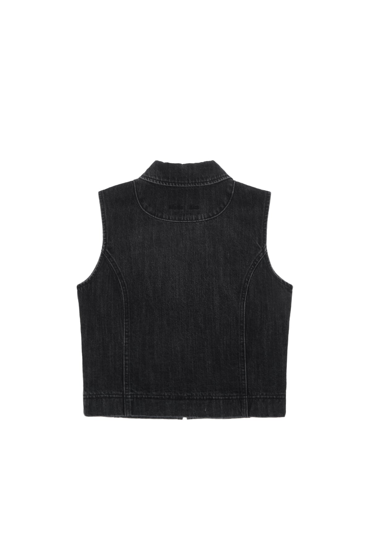 Matin Kim - Slim Zip Up Denim Vest (Black) product image 2 | TRAB K-Fashion Australia