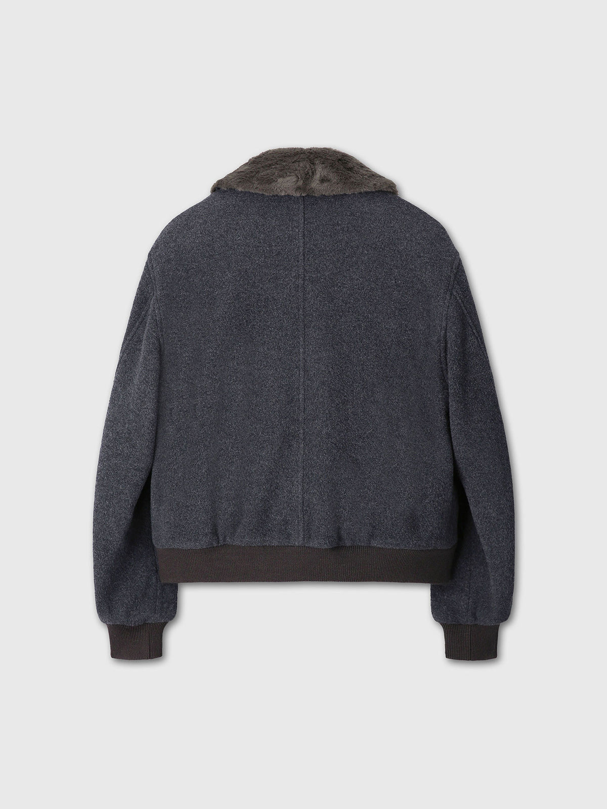 Tonywack - Brushed Wool Flannel Shearling Blouson (Charcoal Anthracite) product image 12 | TRAB K-Fashion Australia