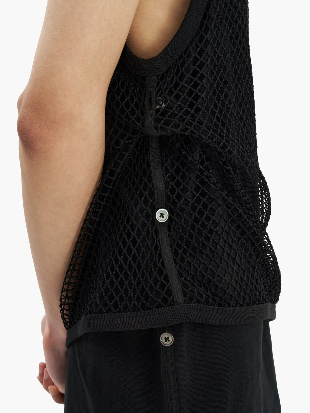 Jiyong Kim - Sun-Bleached Mesh Layered Sleeveless (Black) product image 4 | TRAB K-Fashion Australia