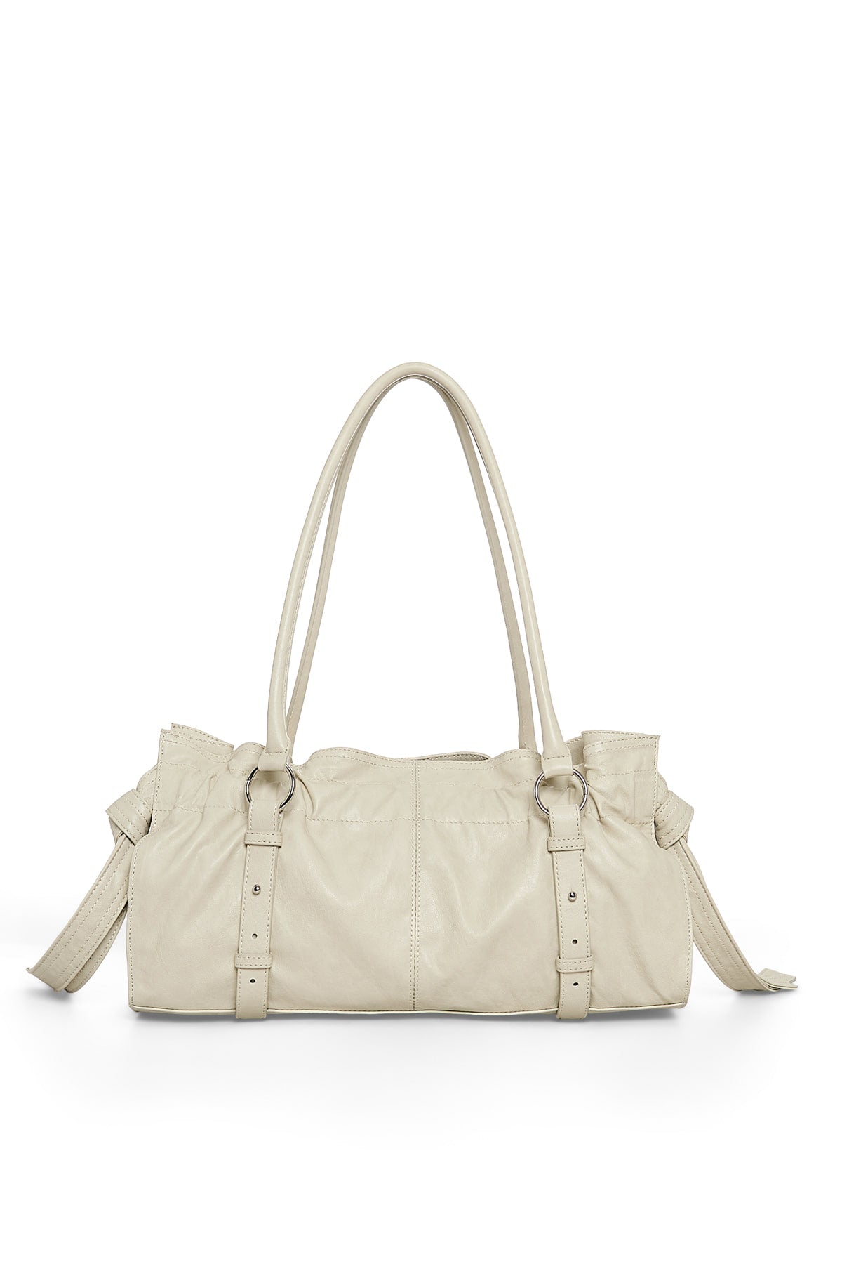 Matin Kim - [Pre-Order – Ships June 22] Shirring Tie Buckle Shoulder Bag (Beige) product image 3 | TRAB K-Fashion Australia