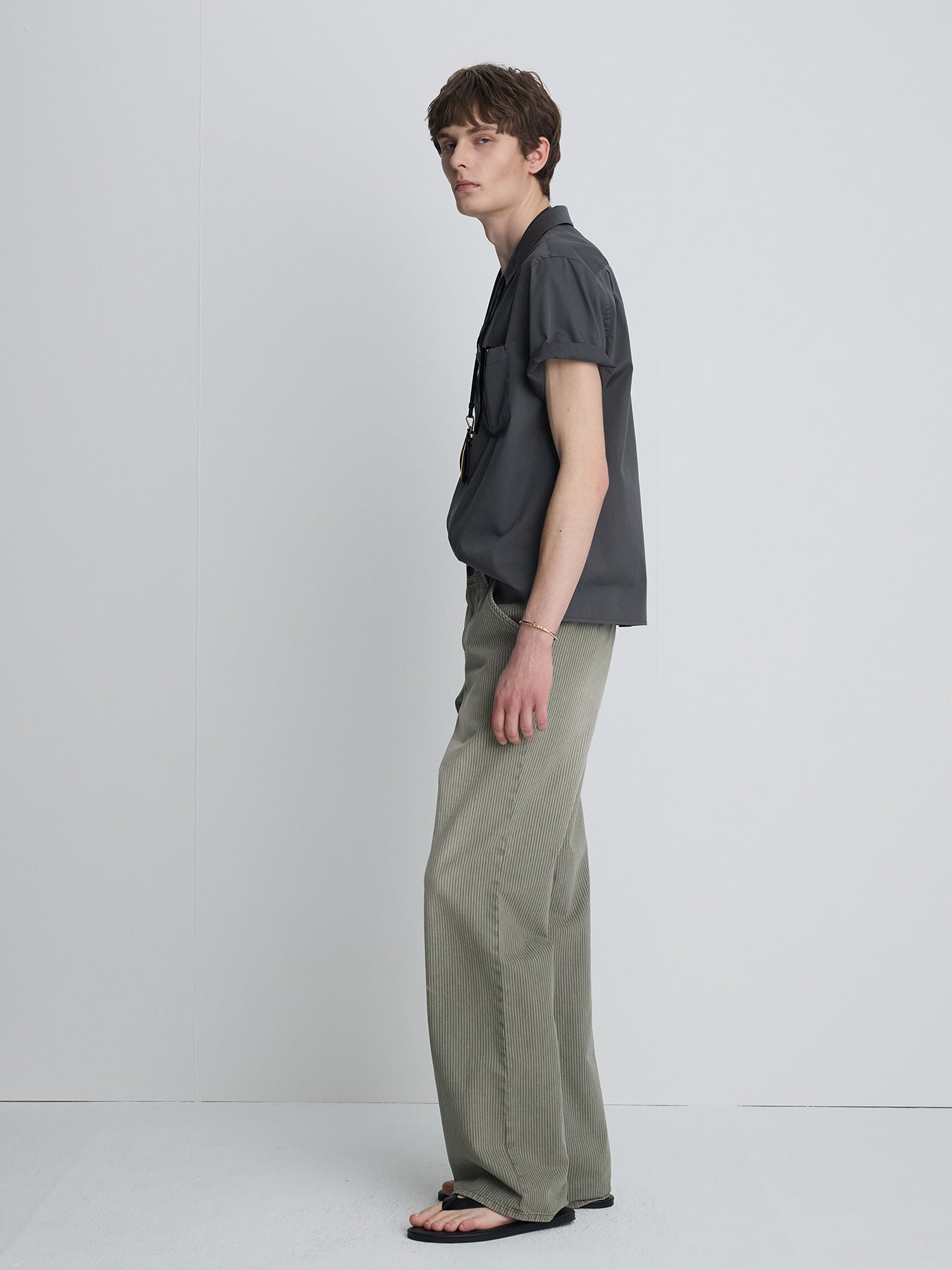 Tonywack - Silky Cotton Bowling Shirt (Anthracite) product image 3 | TRAB K-Fashion Australia