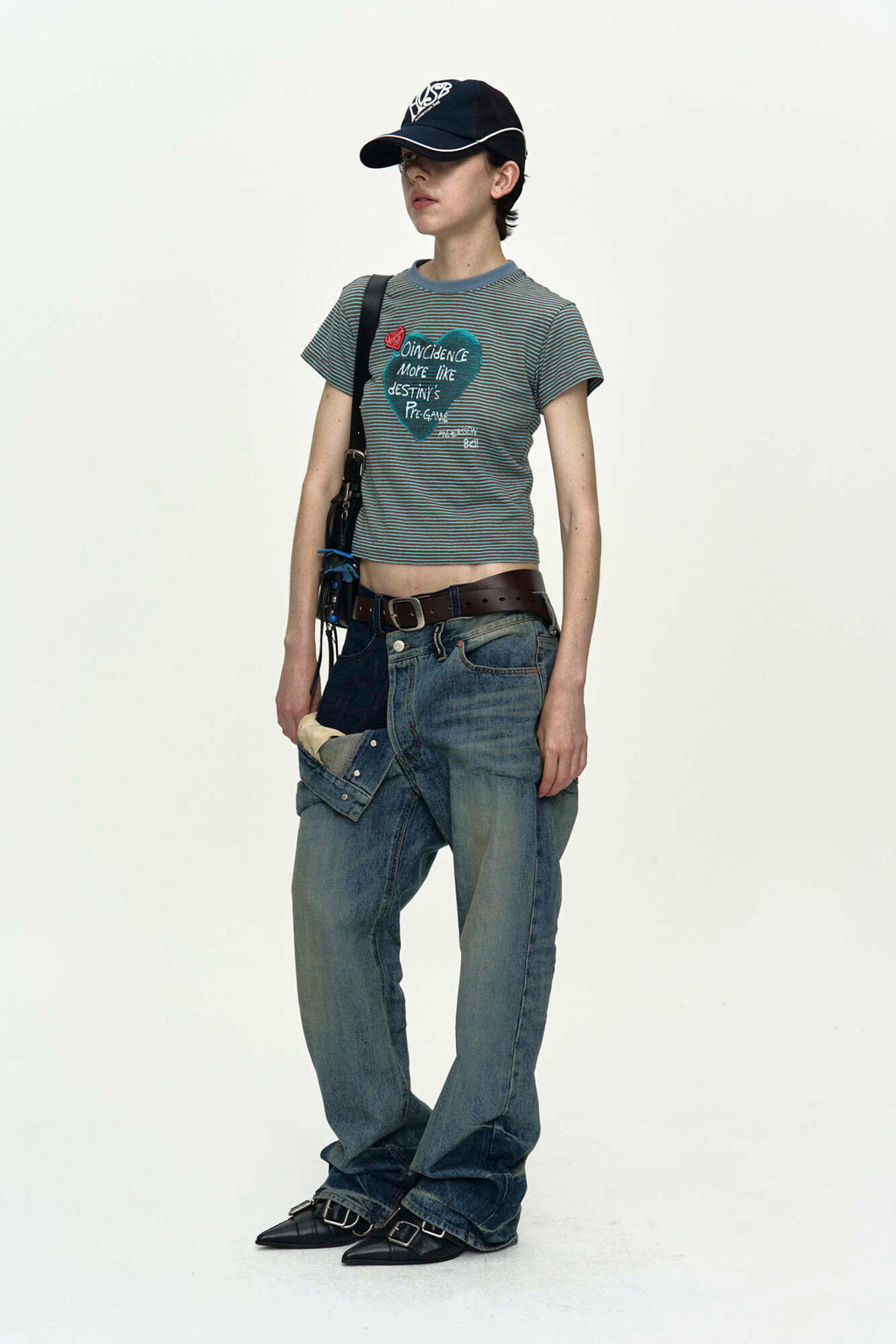 Andersson Bell - (essential) Heart Message Stripe T-Shirt (Essential) product image 3 | TRAB K-Fashion Australia