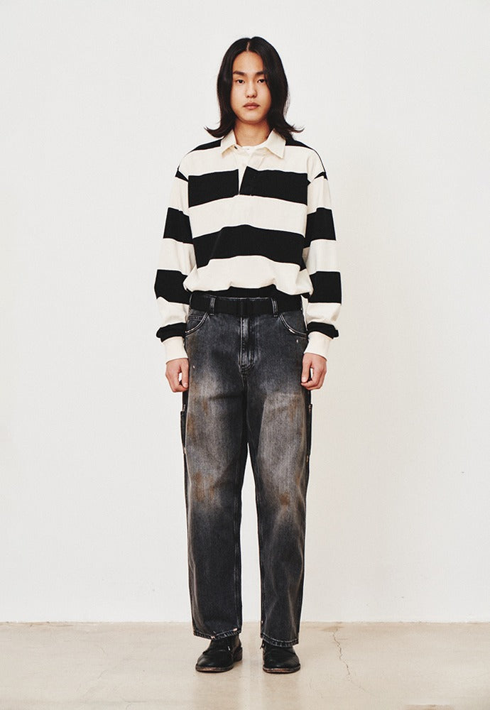 Art if acts - Garment Washed Rugby Tee (Black) product image 1 | TRAB K-Fashion Australia