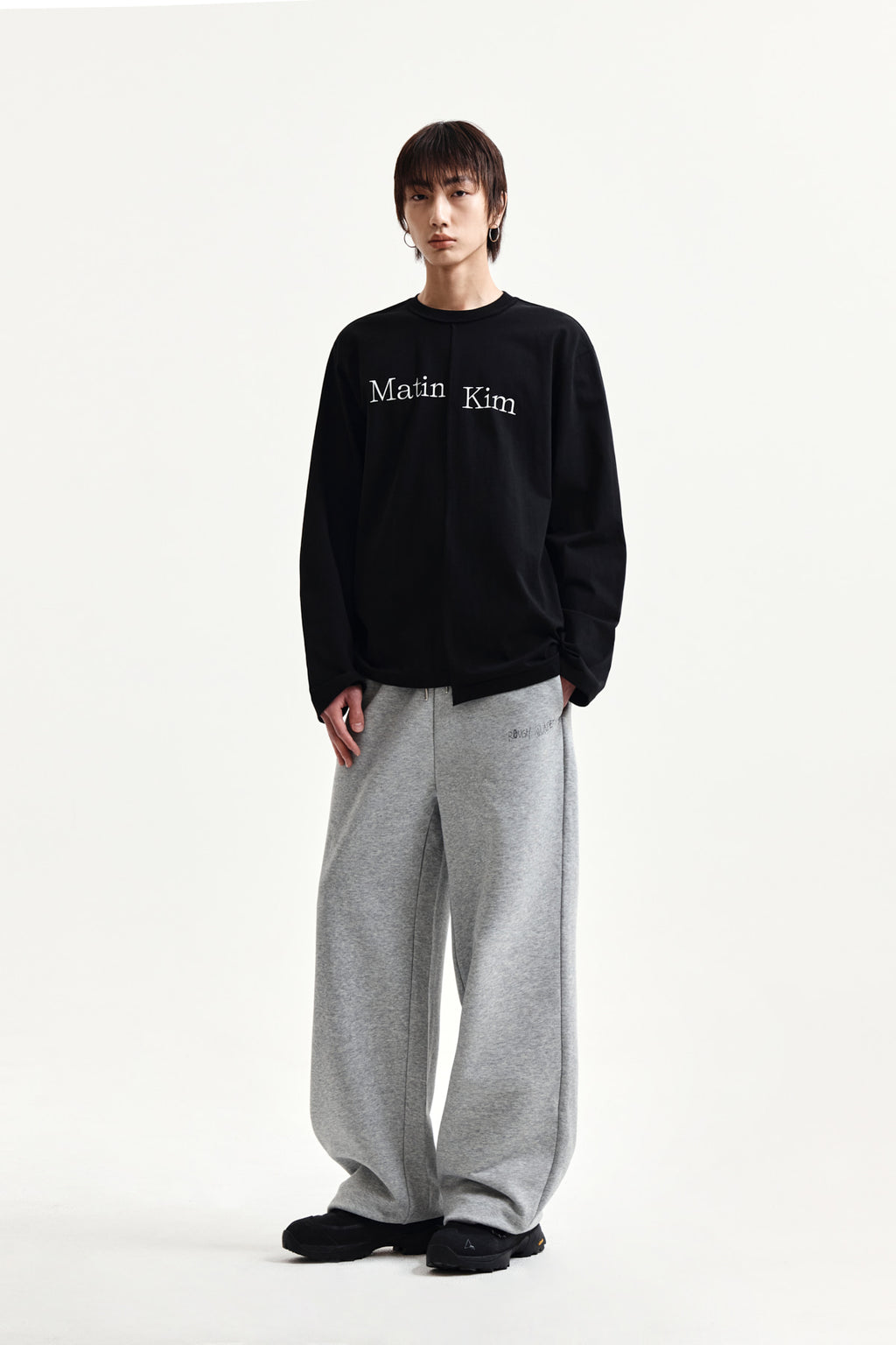 Matin Kim - Asymmetric Logo Top (Black) product image 14 | TRAB K-Fashion Australia