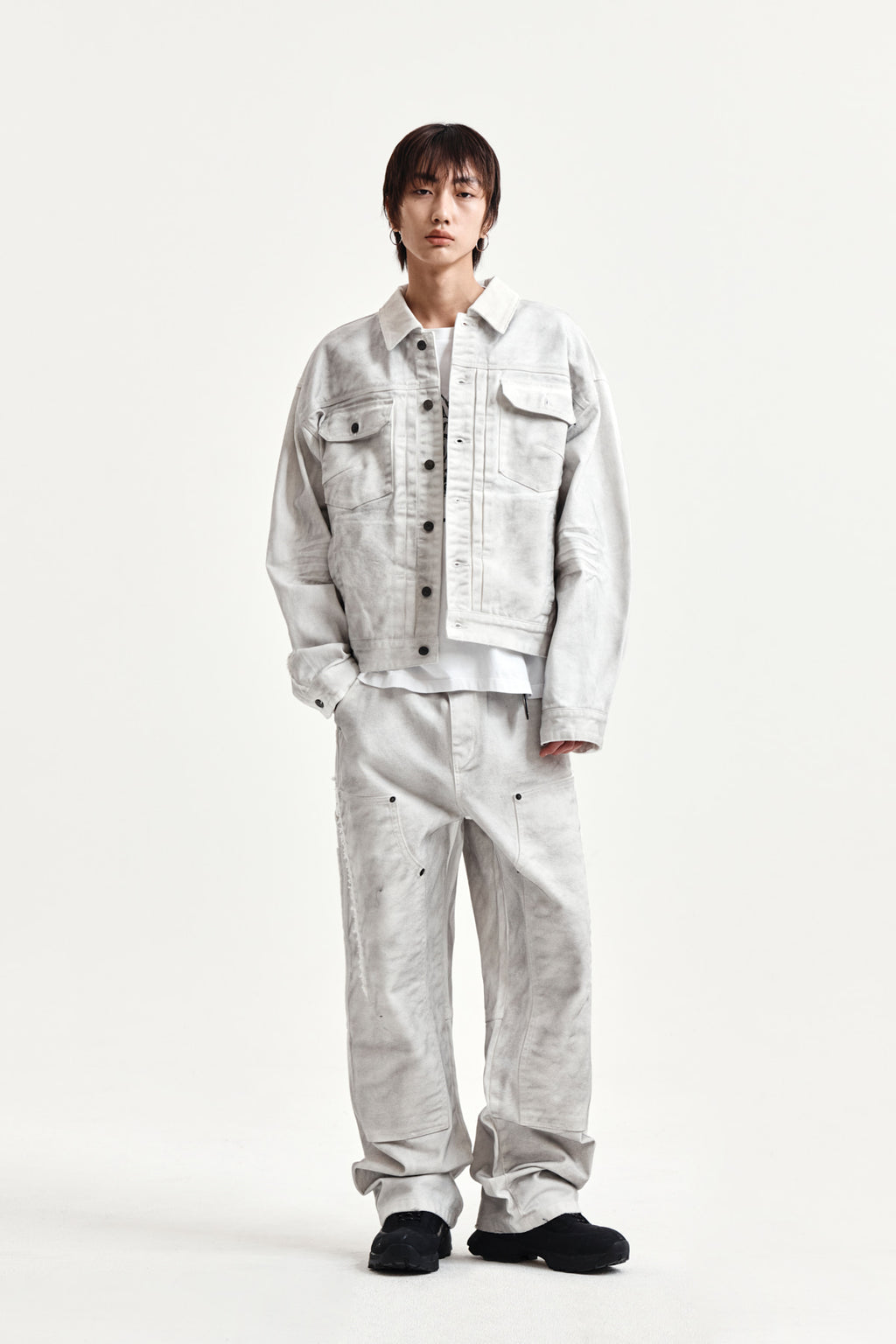 Matin Kim - Vintage Washed Denim Trucker (White) product image 10 | TRAB K-Fashion Australia