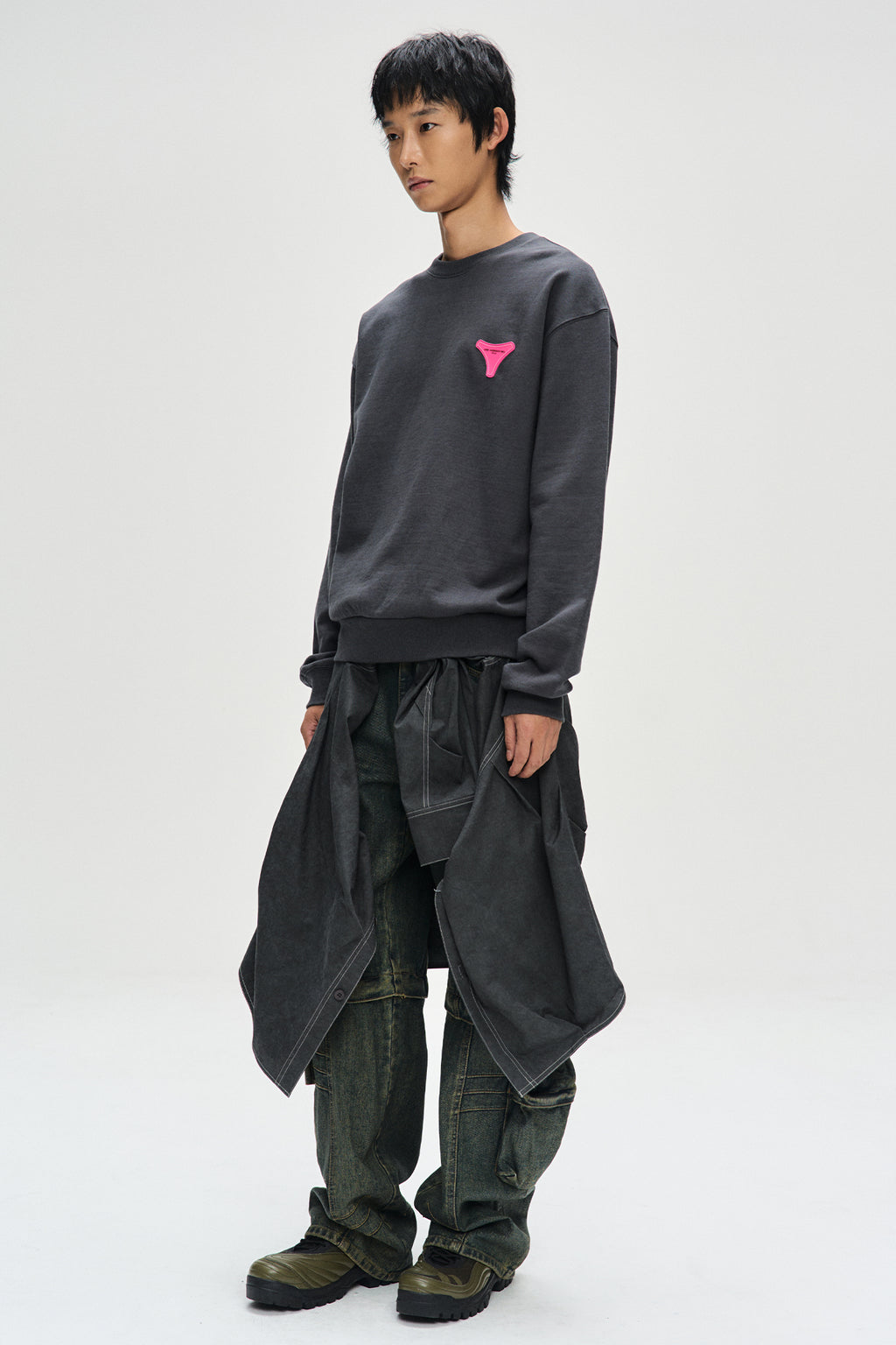 Andersson Bell - Unisex Stool Patch Logo Sweatshirts (Charcoal) product image 3 | TRAB K-Fashion Australia