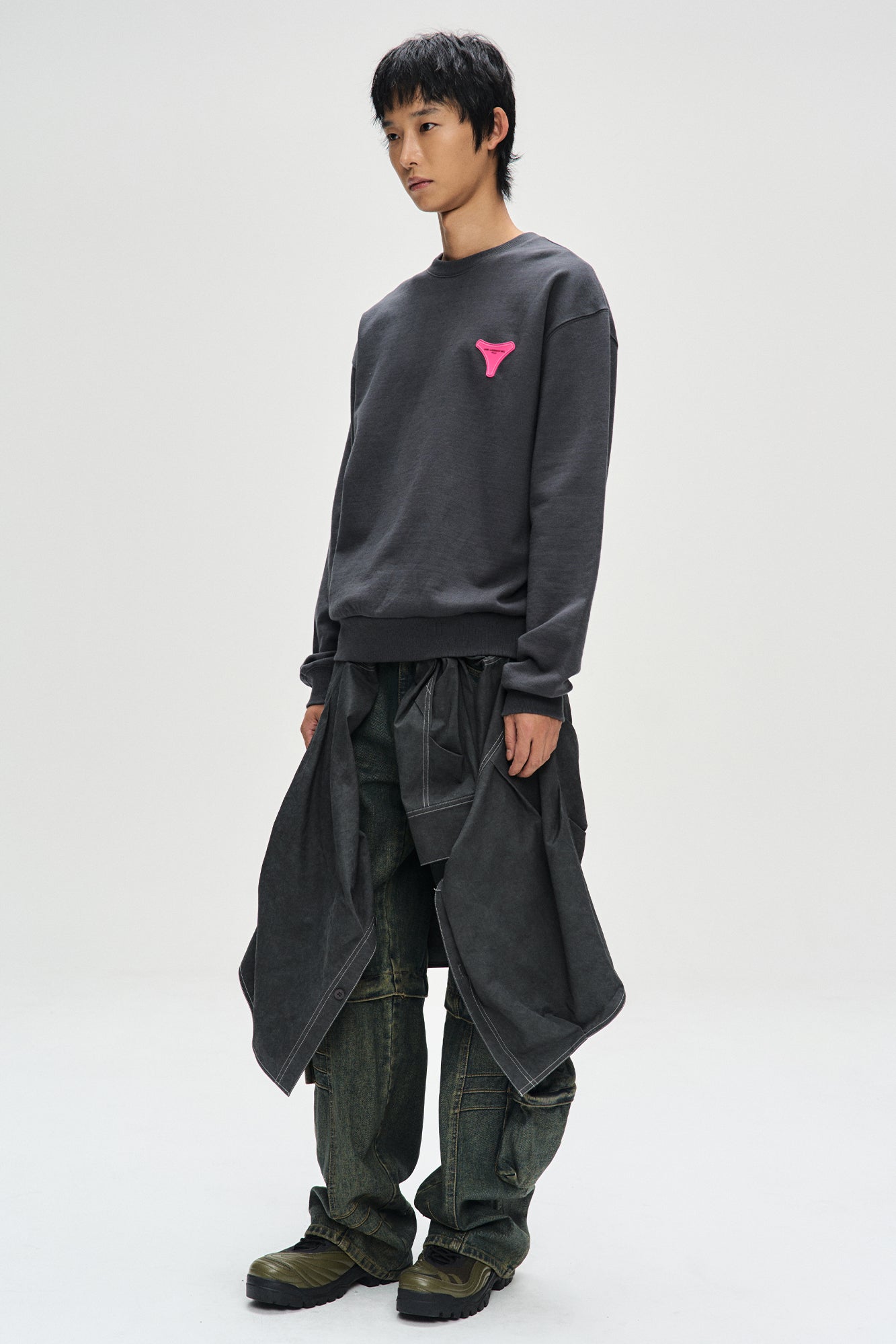 Andersson Bell - Unisex Stool Patch Logo Sweatshirts (Charcoal) product image 3 | TRAB K-Fashion Australia