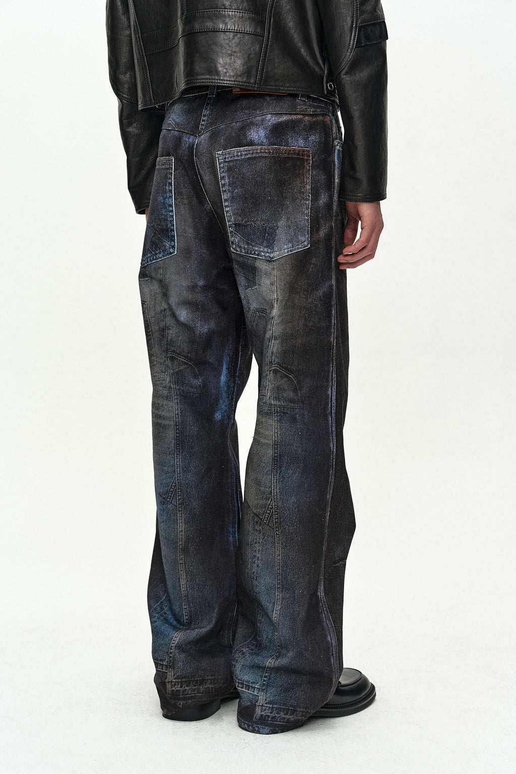 Andersson Bell - Unisex Illusion Patchwork Trompe L'oeil Jeans (blue) (Blue) product image 6 | TRAB K-Fashion Australia