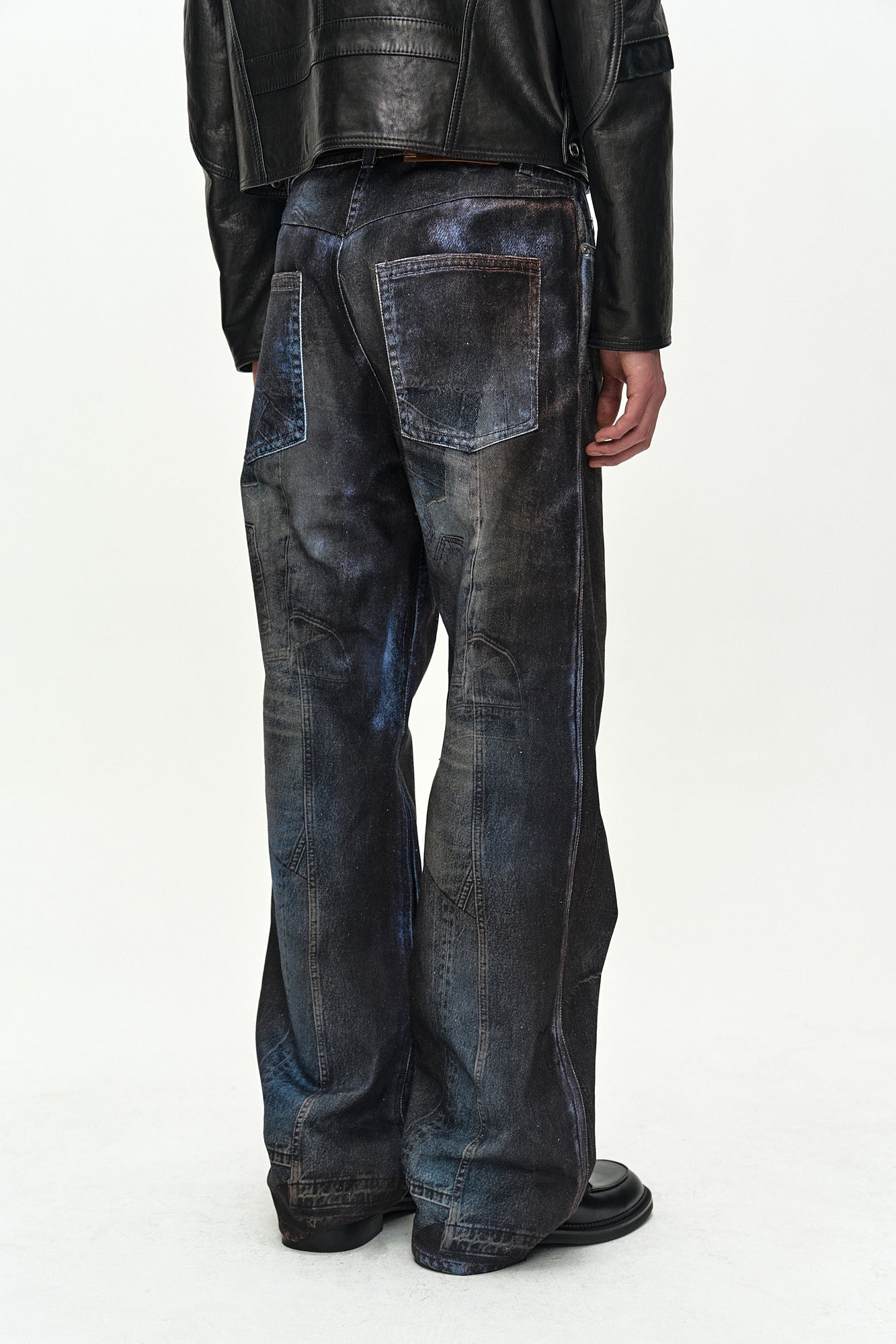 Andersson Bell - Unisex Illusion Patchwork Trompe L'oeil Jeans (blue) (Blue) product image 6 | TRAB K-Fashion Australia