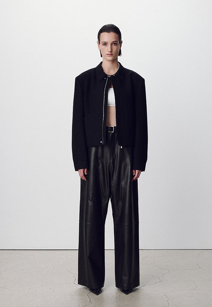 Tonywack - Virgin Wool Cropped Blouson Jacket (Black) product image 2 | TRAB K-Fashion Australia