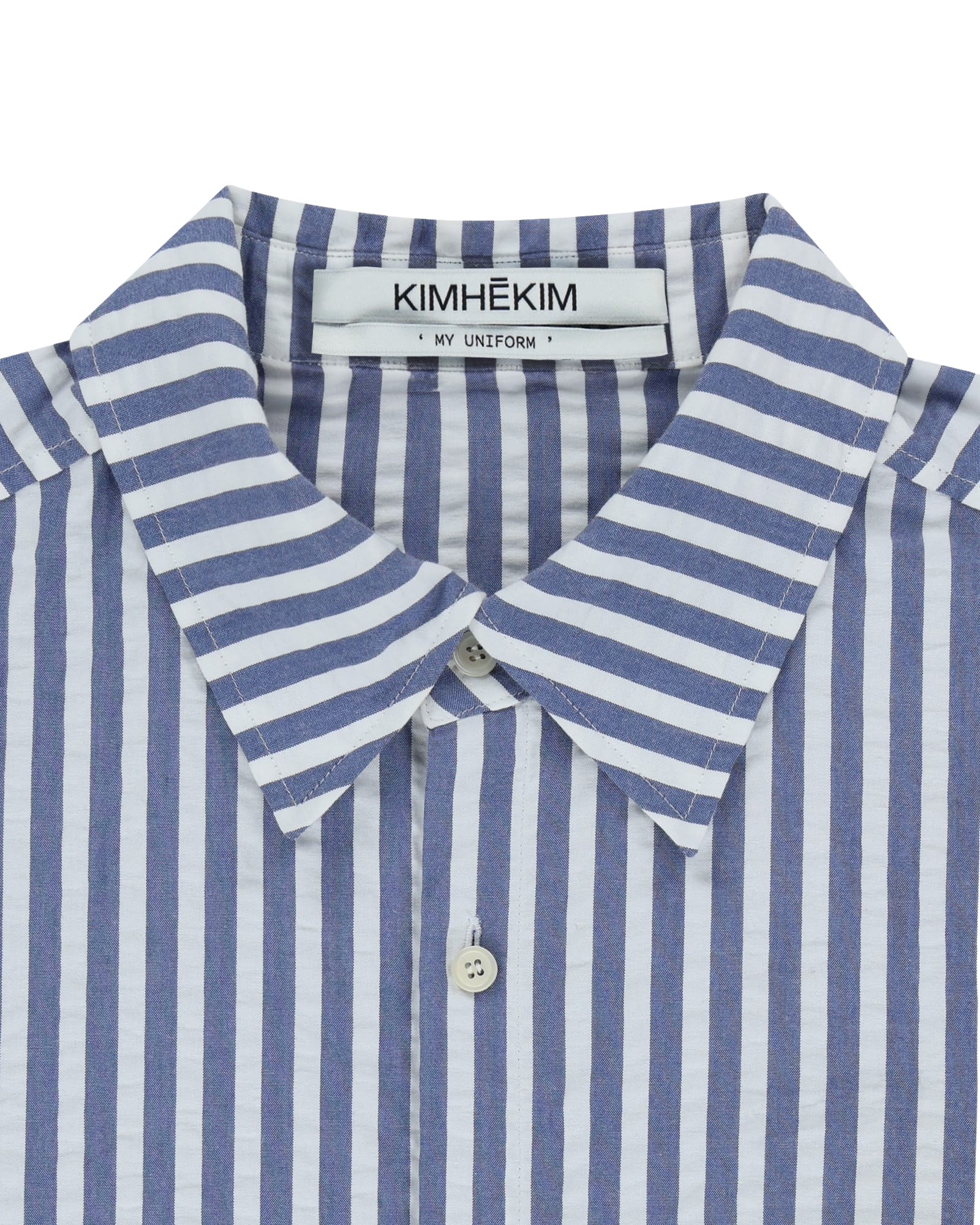 Kimhe Kim - Stripped Label Shirt (Blue) product image 11 | TRAB K-Fashion Australia