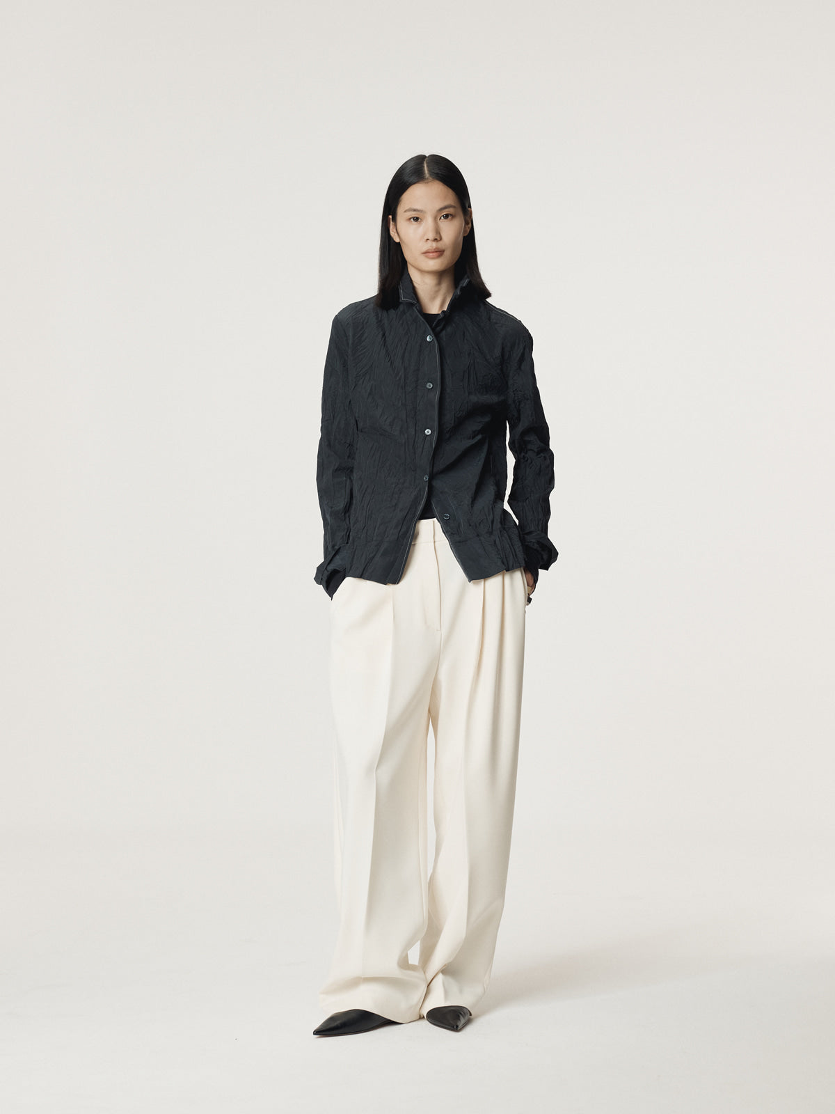 Recto - Whole Crease Blouse (Dark Navy) product image 2 | TRAB K-Fashion Australia