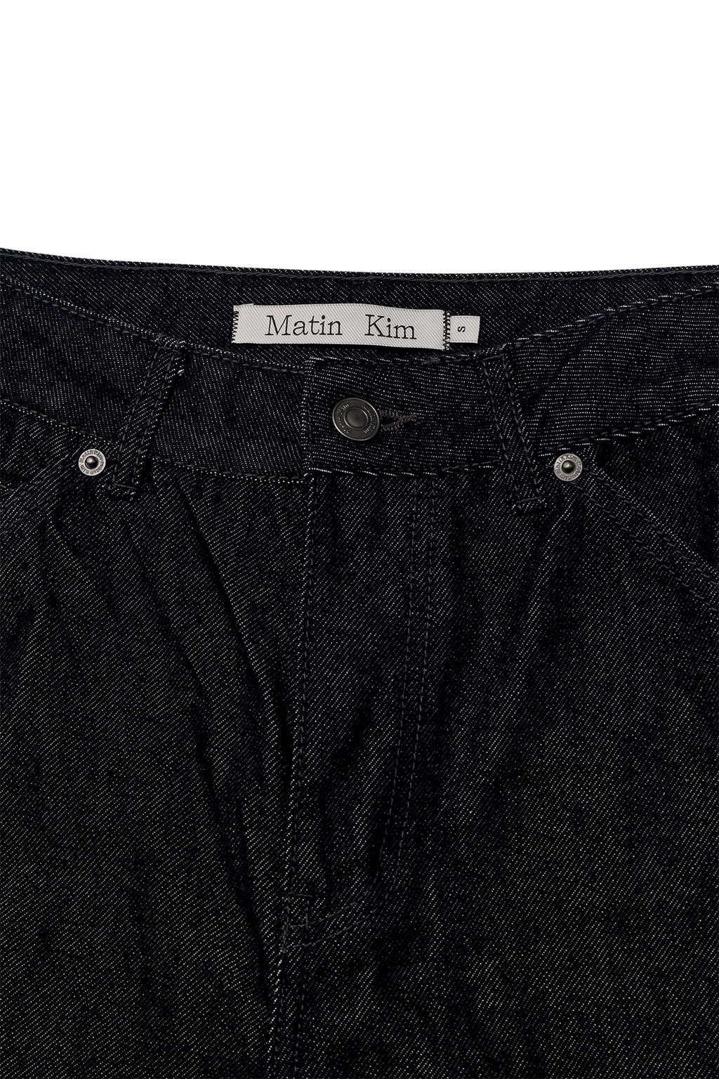 Matin Kim - Stitch Point Crinkle Denim Pants (Black) product image 3 | TRAB K-Fashion Australia