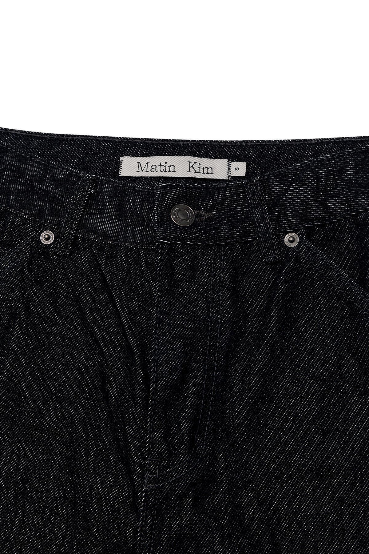 Matin Kim - Stitch Point Crinkle Denim Pants (Black) product image 3 | TRAB K-Fashion Australia