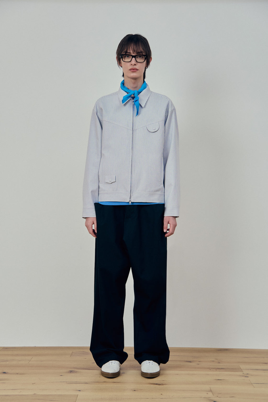 Stu - Embroidery Stripe Jacket Sky (Blue) product image 1 | TRAB K-Fashion Australia