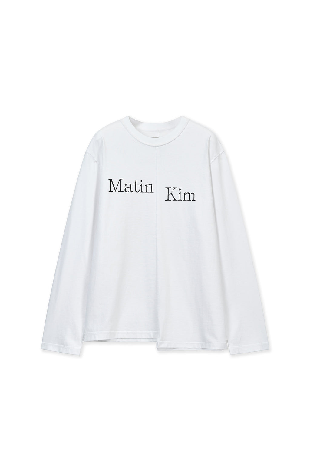 Matin Kim - Asymmetric Logo Top (White) product image 1 | TRAB K-Fashion Australia