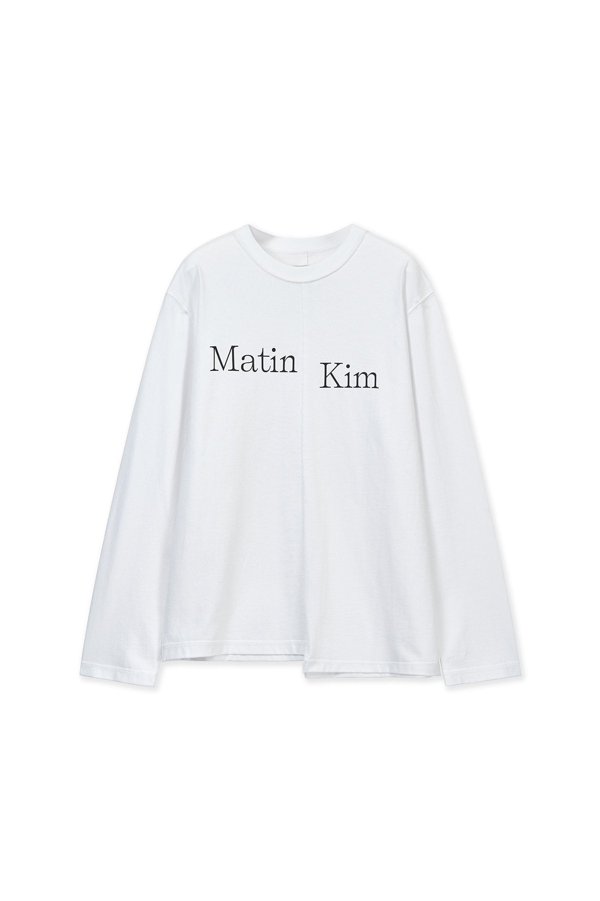 Matin Kim - Asymmetric Logo Top (White) product image 1 | TRAB K-Fashion Australia