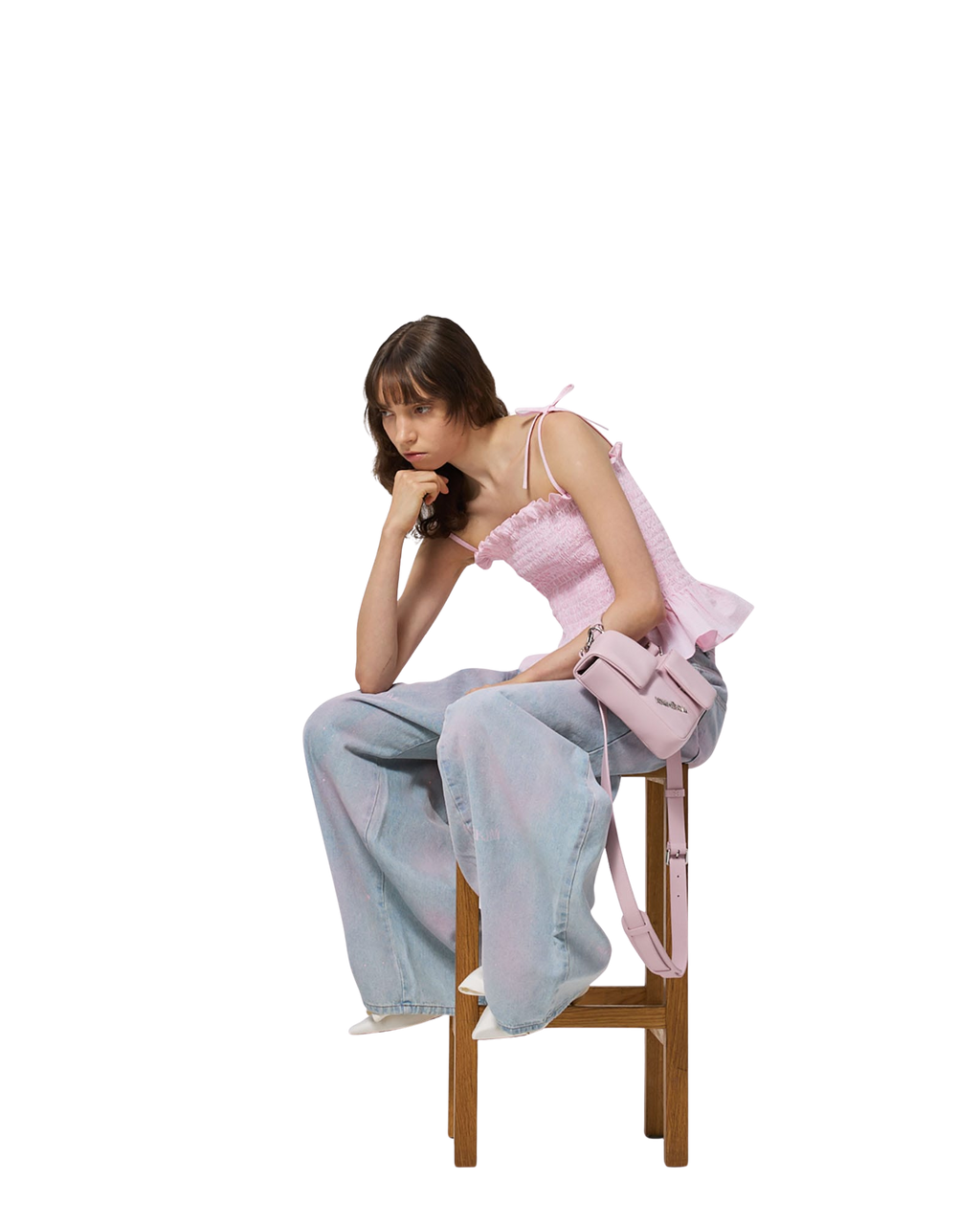 Kimhe Kim - Spray Dyed Balloon Fit Jeans (Sky Blue/Pink) product image 5 | TRAB K-Fashion Australia