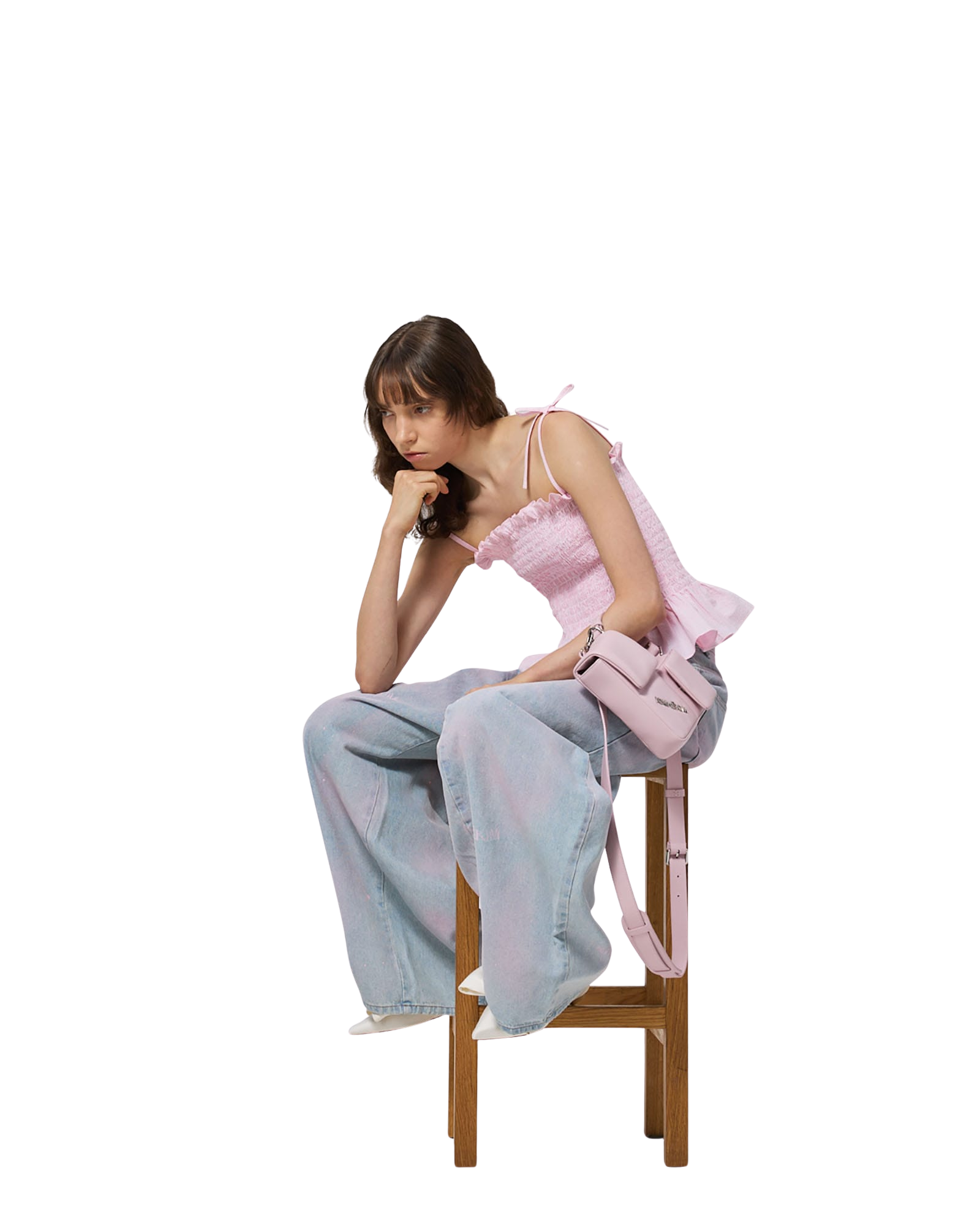 Kimhe Kim - Spray Dyed Balloon Fit Jeans (Sky Blue/Pink) product image 5 | TRAB K-Fashion Australia