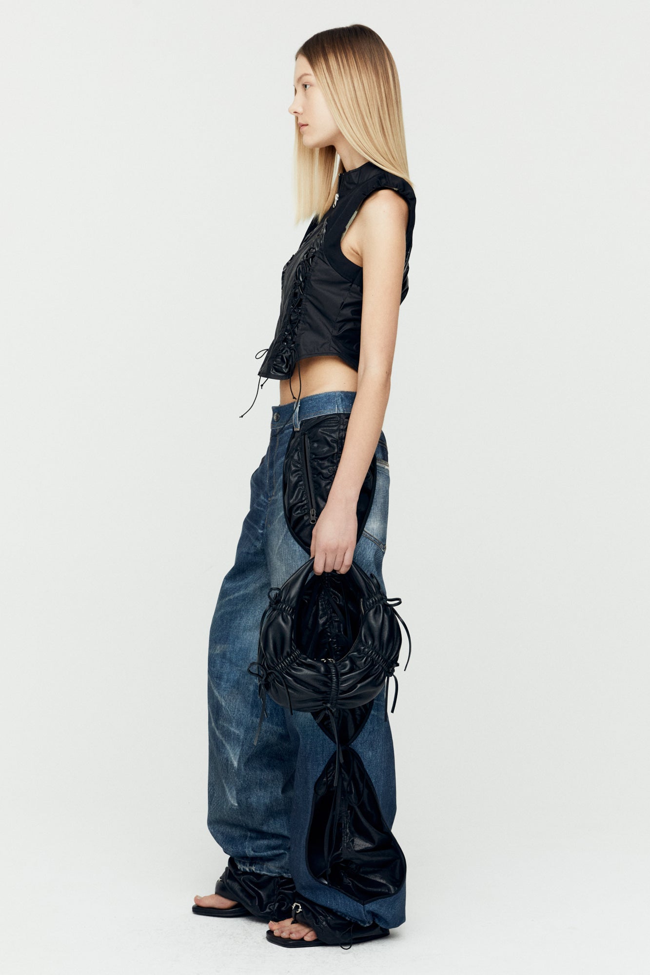 Andersson Bell - Gia Lace-Up Vest (Black) product image 3 | TRAB K-Fashion Australia