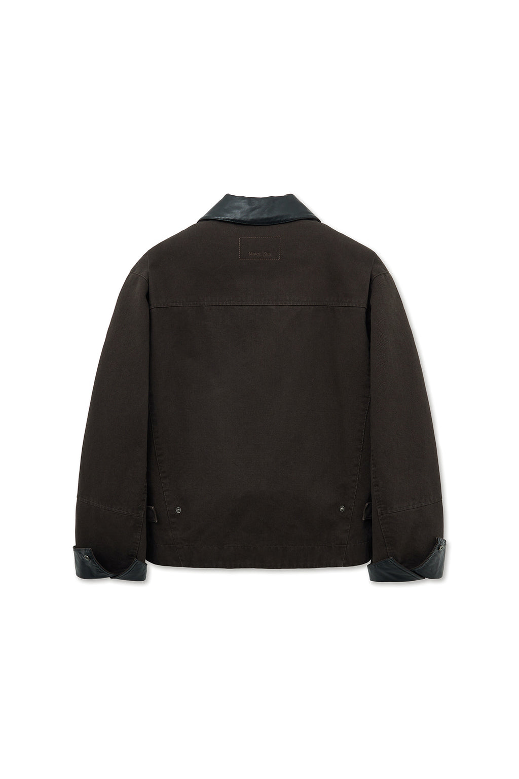 Matin Kim - Leather Collar Point Work Jacket (Dark Brown) product image 2 | TRAB K-Fashion Australia