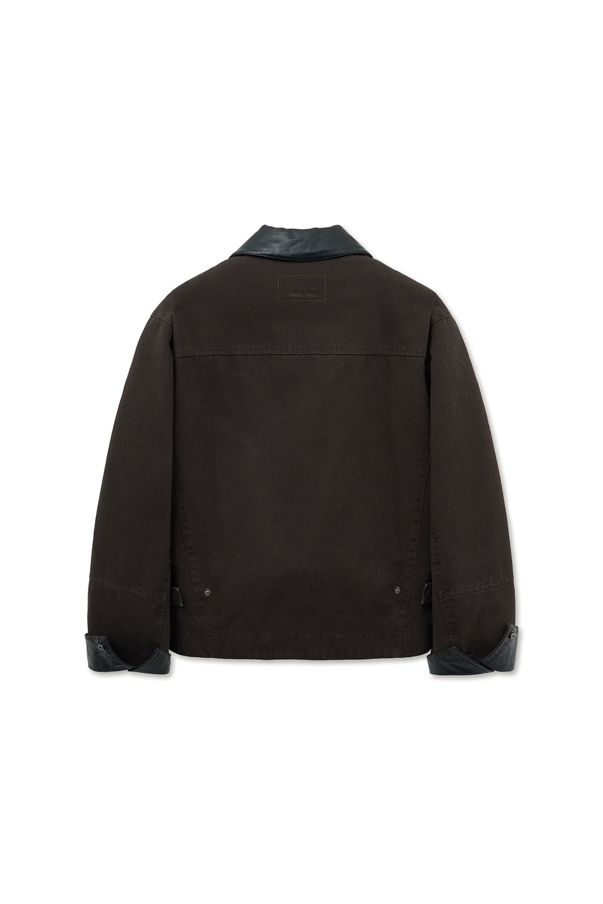 Matin Kim - Leather Collar Point Work Jacket (Dark Brown) product image 2 | TRAB K-Fashion Australia