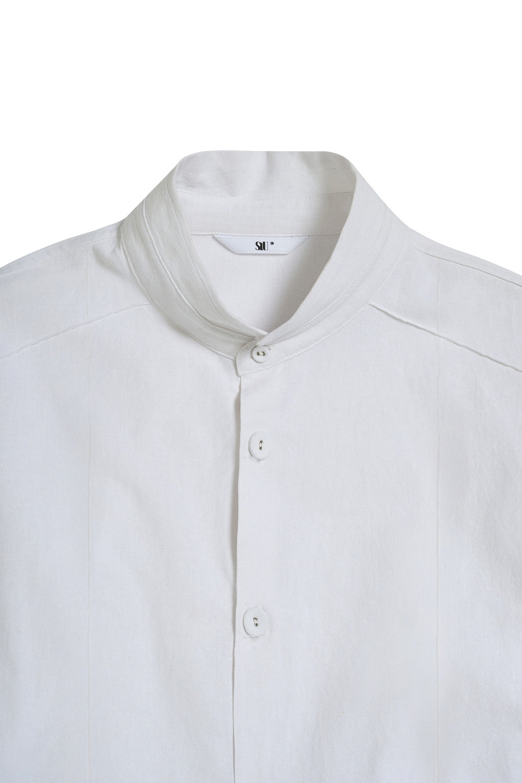 STU - Stand Collar Crease Shirt (White) product image 19 | TRAB K-Fashion Australia