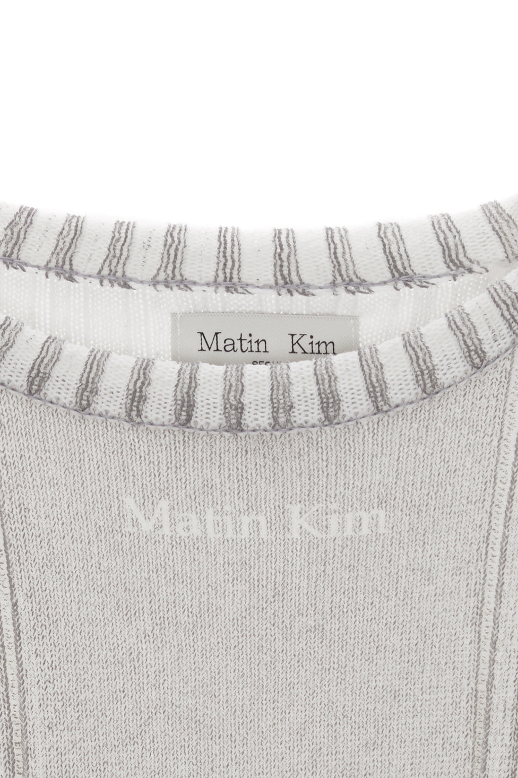 Matin Kim - Stripe Printed Knit Pullover (Grey) product image 3 | TRAB K-Fashion Australia