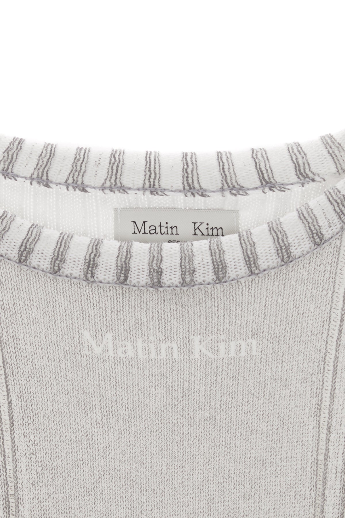 Matin Kim - Stripe Printed Knit Pullover (Grey) product image 3 | TRAB K-Fashion Australia