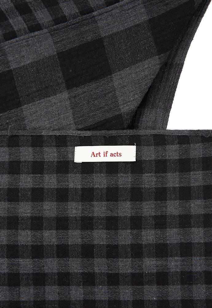 Art if acts - Double Sided Check Scarf (Black/Grey) product image 5 | TRAB K-Fashion Australia