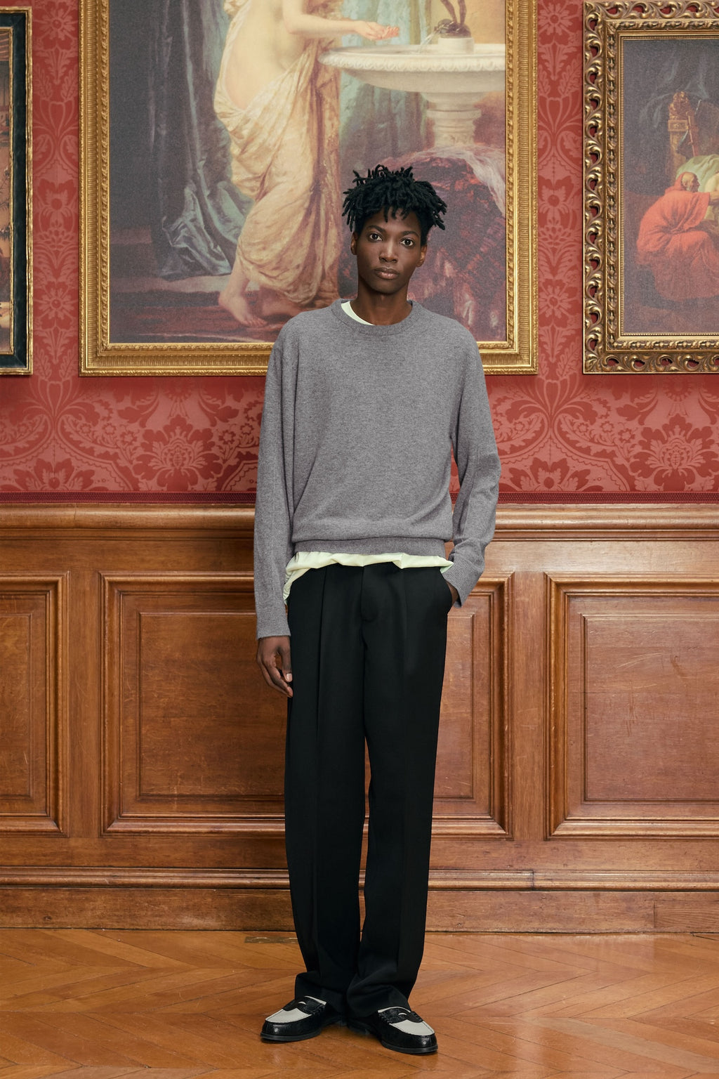 STU - Pin Tuck Round Neck Knit (Grey) product image 5 | TRAB K-Fashion Australia