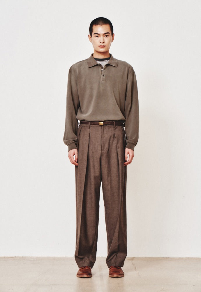 Art if acts - Damaged Pique Polo Shirt (Mud Brown) product image 1 | TRAB K-Fashion Australia