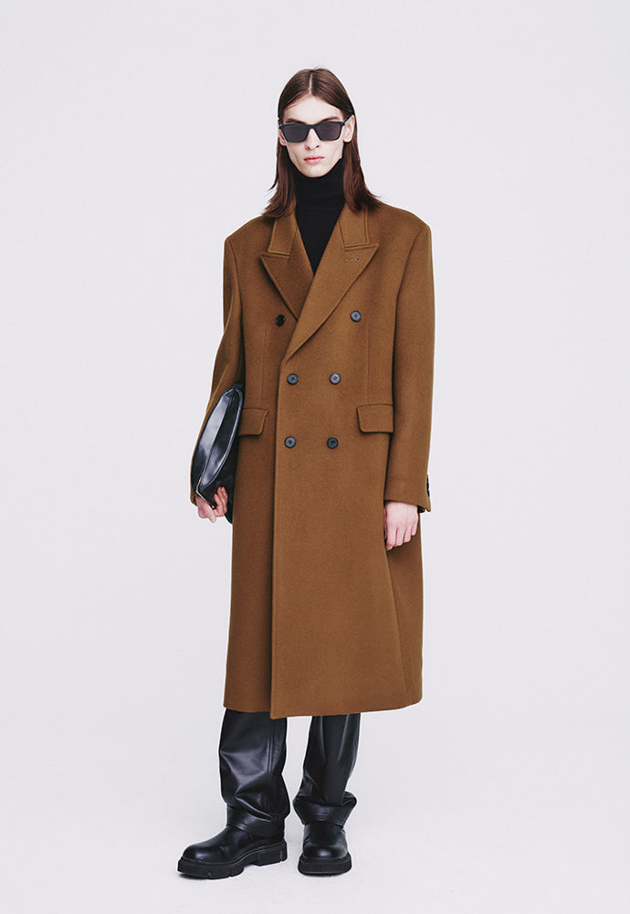 Tonywack - Cashmere Double-Breasted Tailored Coat (Dark Camel) product image 3 | TRAB K-Fashion Australia