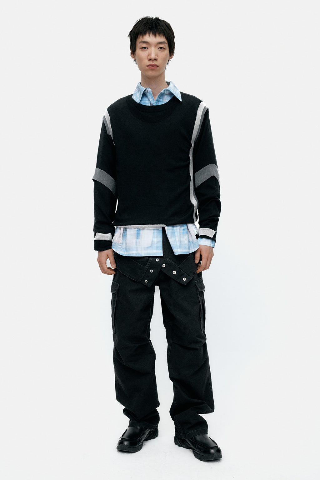 Andersson Bell - Layered Crewneck Sweater (Black) product image 1 | TRAB K-Fashion Australia