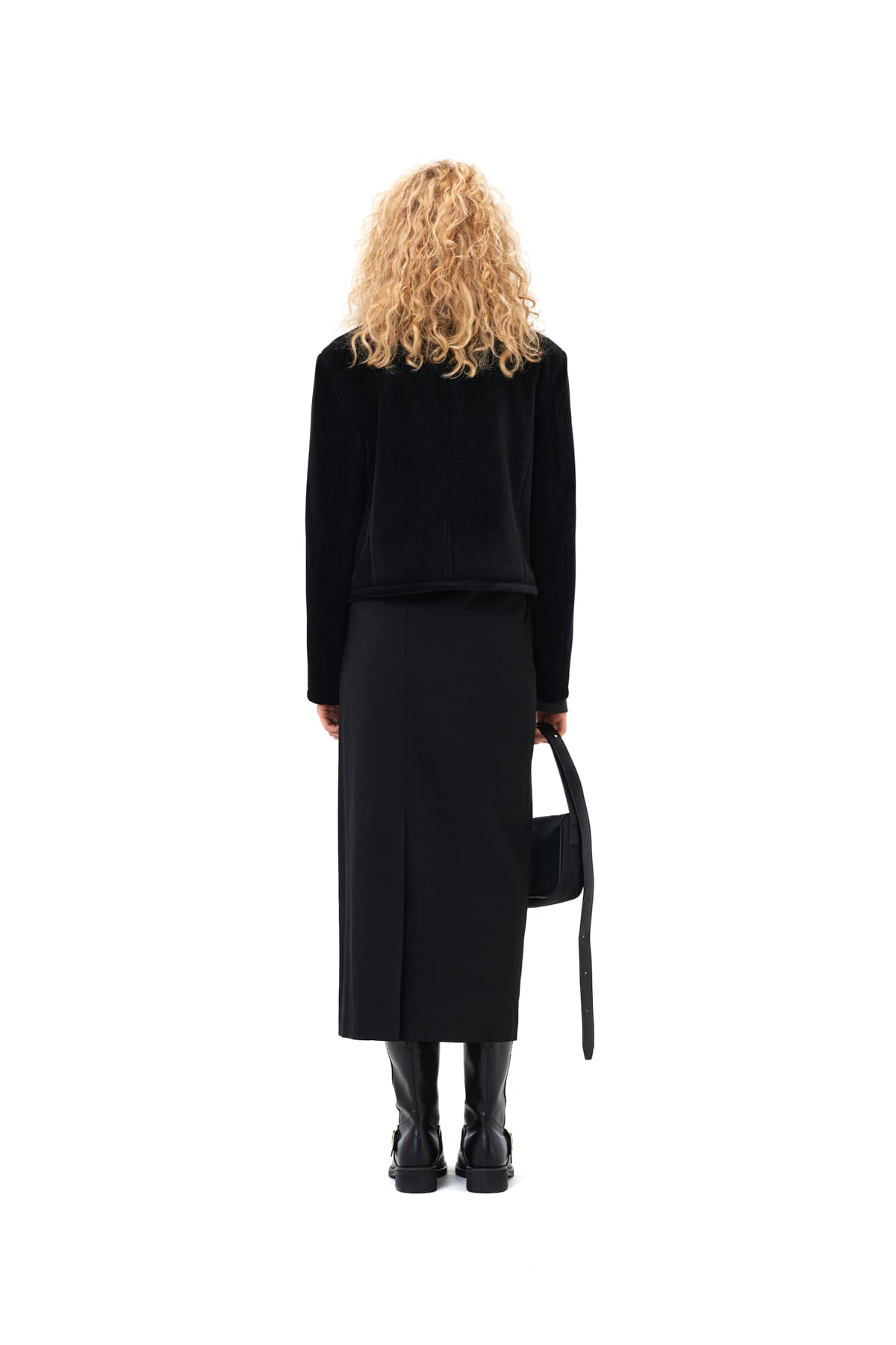 Matin Kim - Diagonal Detail Long Skirt (Black) product image 7 | TRAB K-Fashion Australia