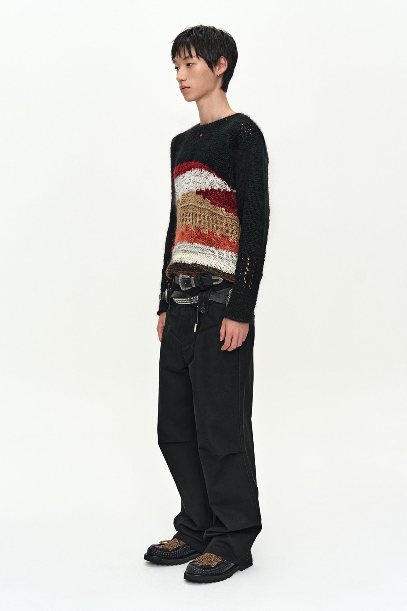 Andersson Bell - Black Hand-Crocheted Crew-Neck Sweater (Black) product image 3 | TRAB K-Fashion Australia