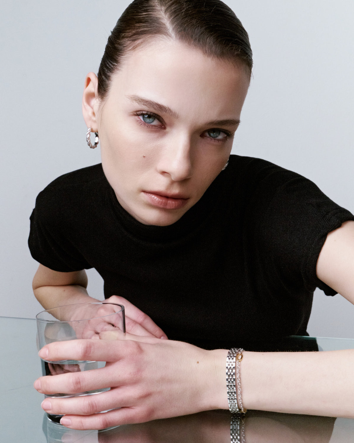Numbering - Rope Texture Hoop Earrings #6104 product image 2 | TRAB K-Fashion Australia