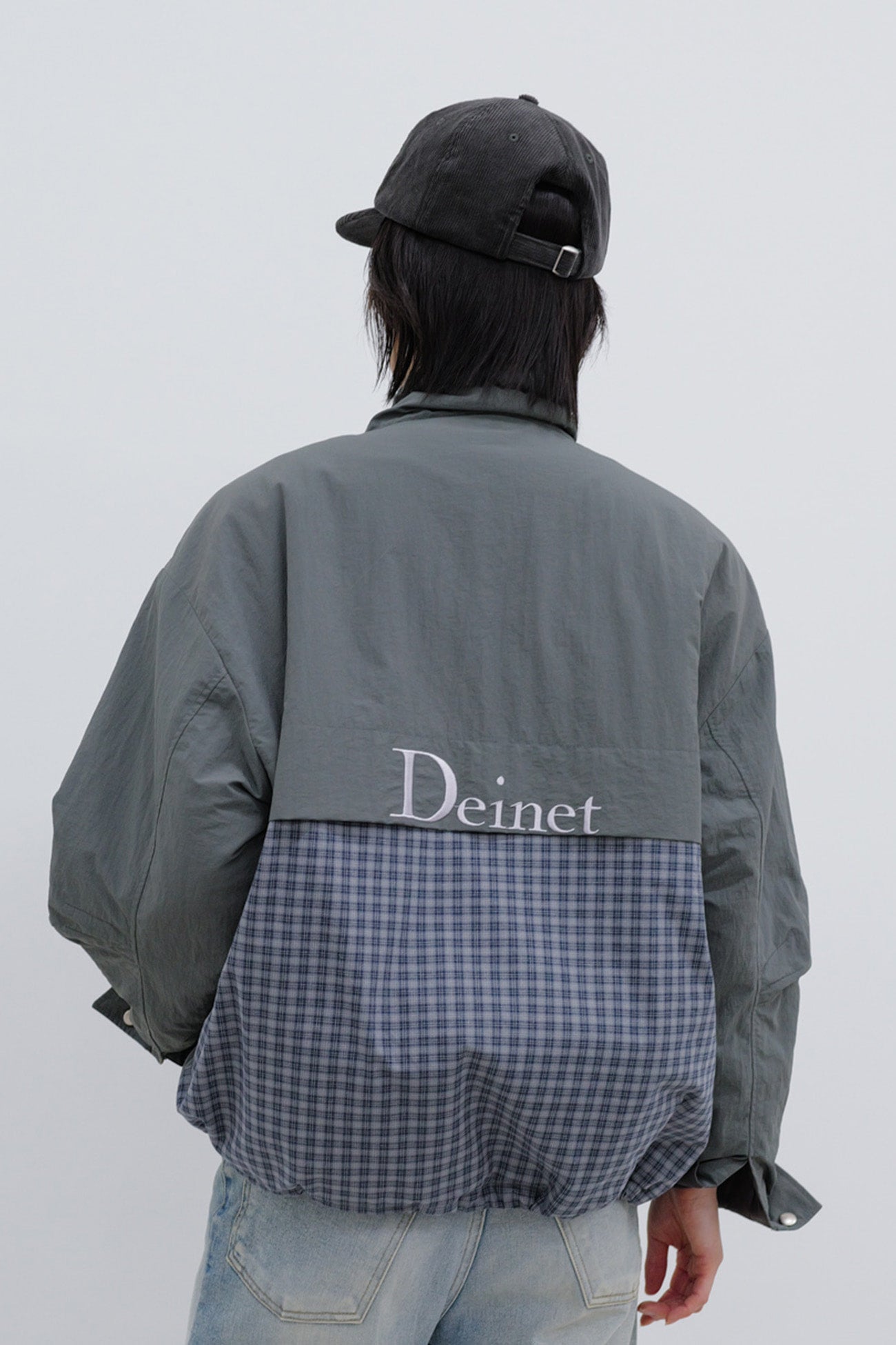 Deinet - Deinet Check Contrast Bomber Jacket (Charcoal) product image 9 | TRAB K-Fashion Australia